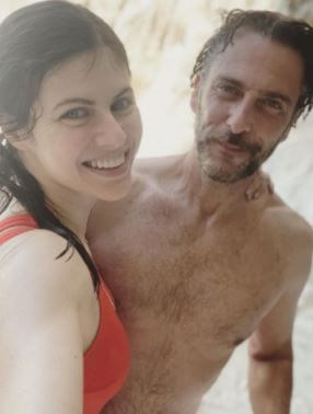 Julian Form-Brewster father Andrew Form with his fiancé Alexandra Daddario.